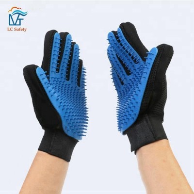 Silicone Tips Deshedding Hair Removal Brush Dog Cat 2 in 1 Pet Grooming Glove